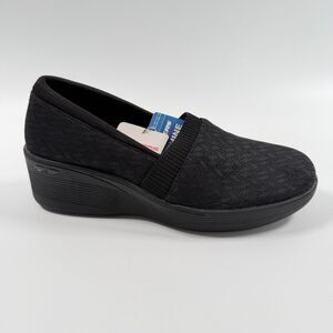 SKECHERS Air Cooled Memory Foam Slip On Comfort Shoes Womens Black Size 8 NEW